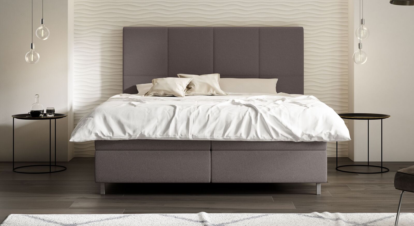 Harmonischer, geradliniger Look: das SCHLARAFFIA Boxspringbett "Chicago".