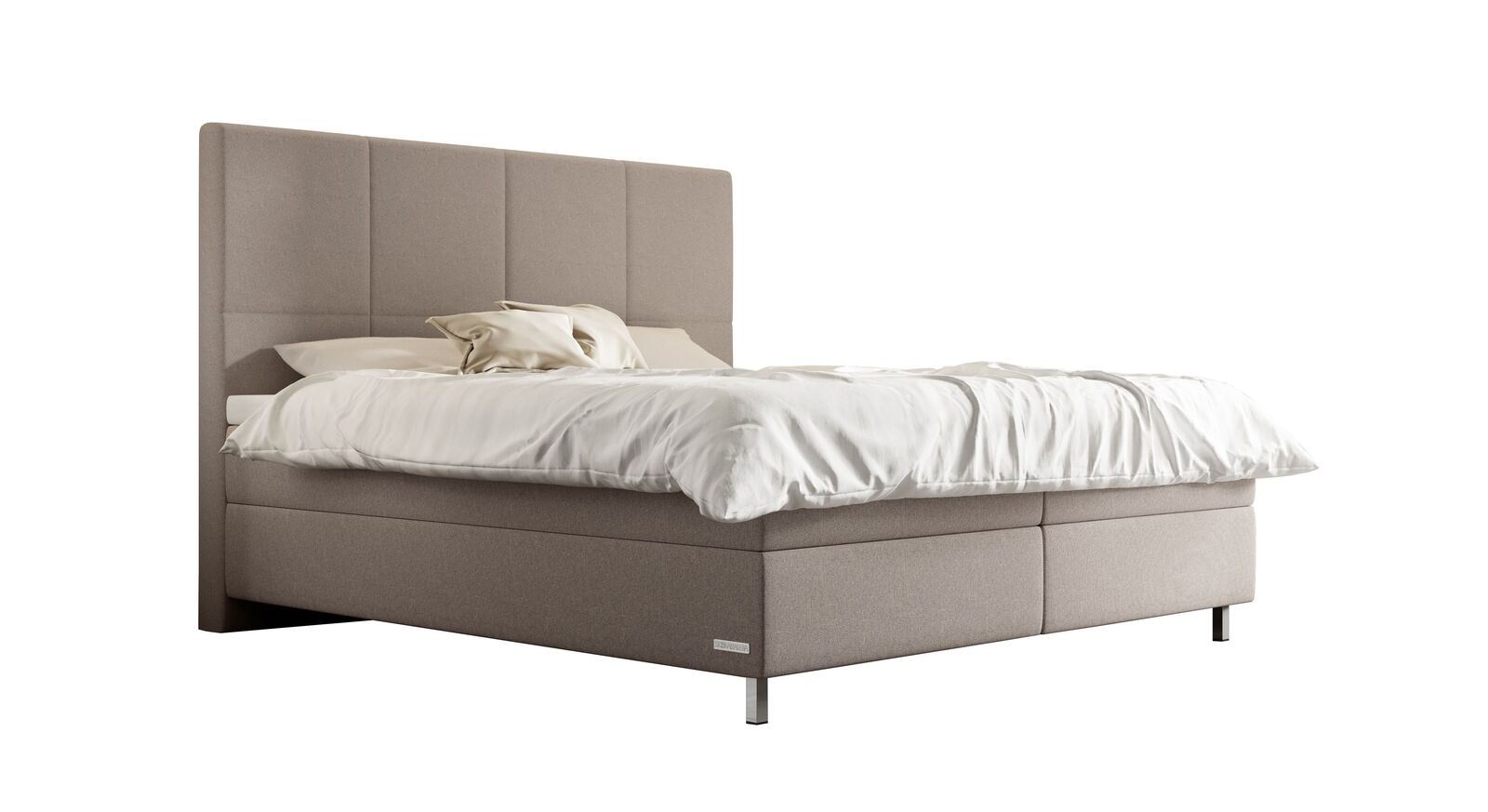 Das SCHLARAFFIA Boxspringbett "Chicago" – hier mit FACE-Bezug in Beige (Topper optional).