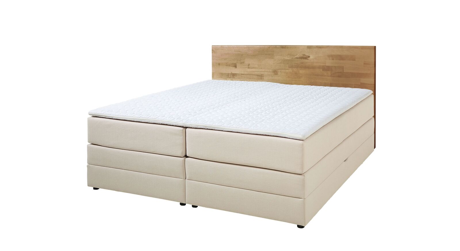 Angenehme Komforthöhe: Sie erhalten das Bettkasten-Boxspringbett wahlweise mit 61 cm oder 65 cm Liegehöhe.