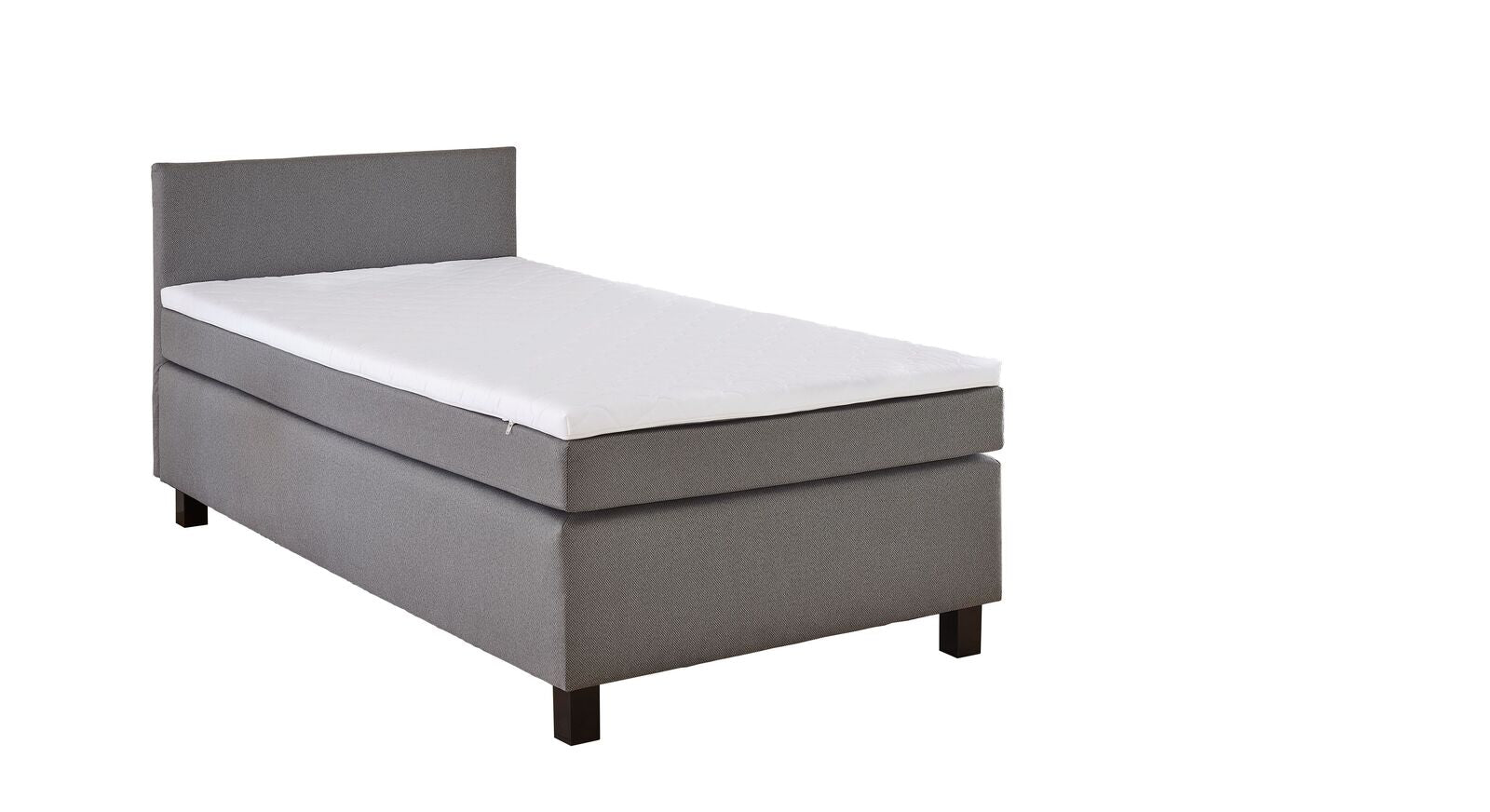 Das günstige Boxspring-Einzelbett "Lucan" ist mit einer stabilen Bonell-Federkern-Box ausgestattet und wird inklusive Matratze und Topper geliefert.