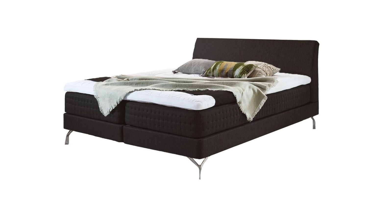 Das Boxspringbett "Barima" in extravagantem Design - hier in der Farbe Schwarz.