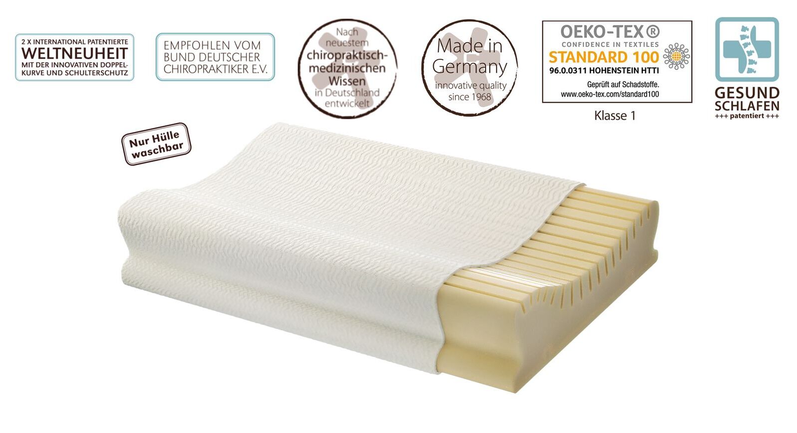 Das Centa-Star Nackenstützkissen "NeckProtect<sup>®</sup>" Softness wird nach höchsten Standards in Deutschland gefertigt.