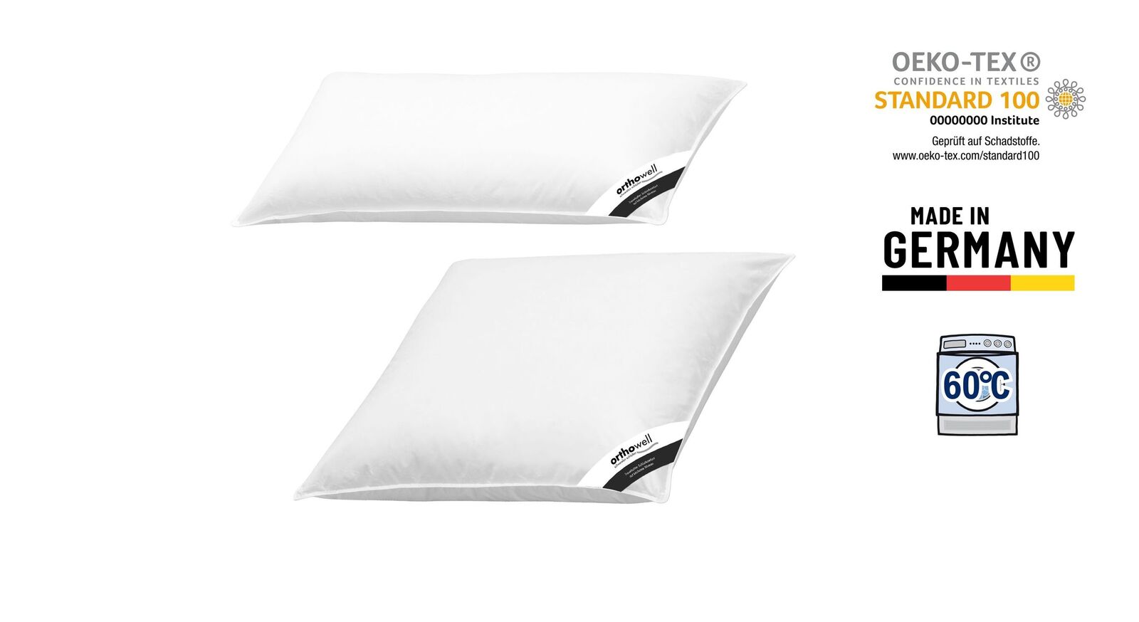 Das Federkissen "orthowell Standard" ist nach dem Öko-Tex Standard 100 auf Schadstoffe geprüft.
