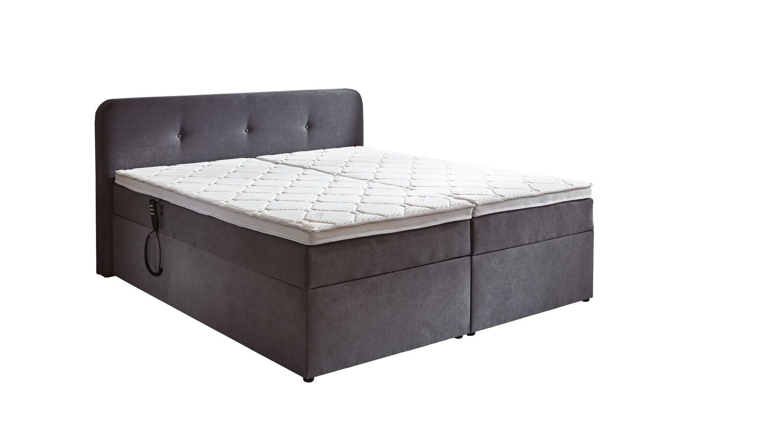 Alles inklusive: das 180x200 cm große Elektro-Boxbett "Paden" mit Bettkästen, Elektroverstellung, Matratzen und Topper.