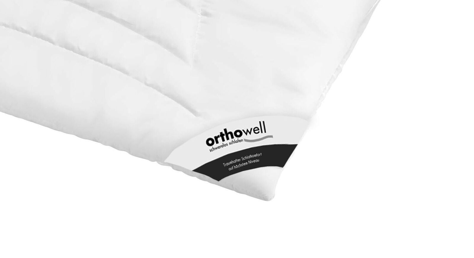Die exklusive Bettdecke der Marke orthowell ist mit einer innovativen Körperzonen-Steppung für perfekte Anschmiegsamkeit versehen.