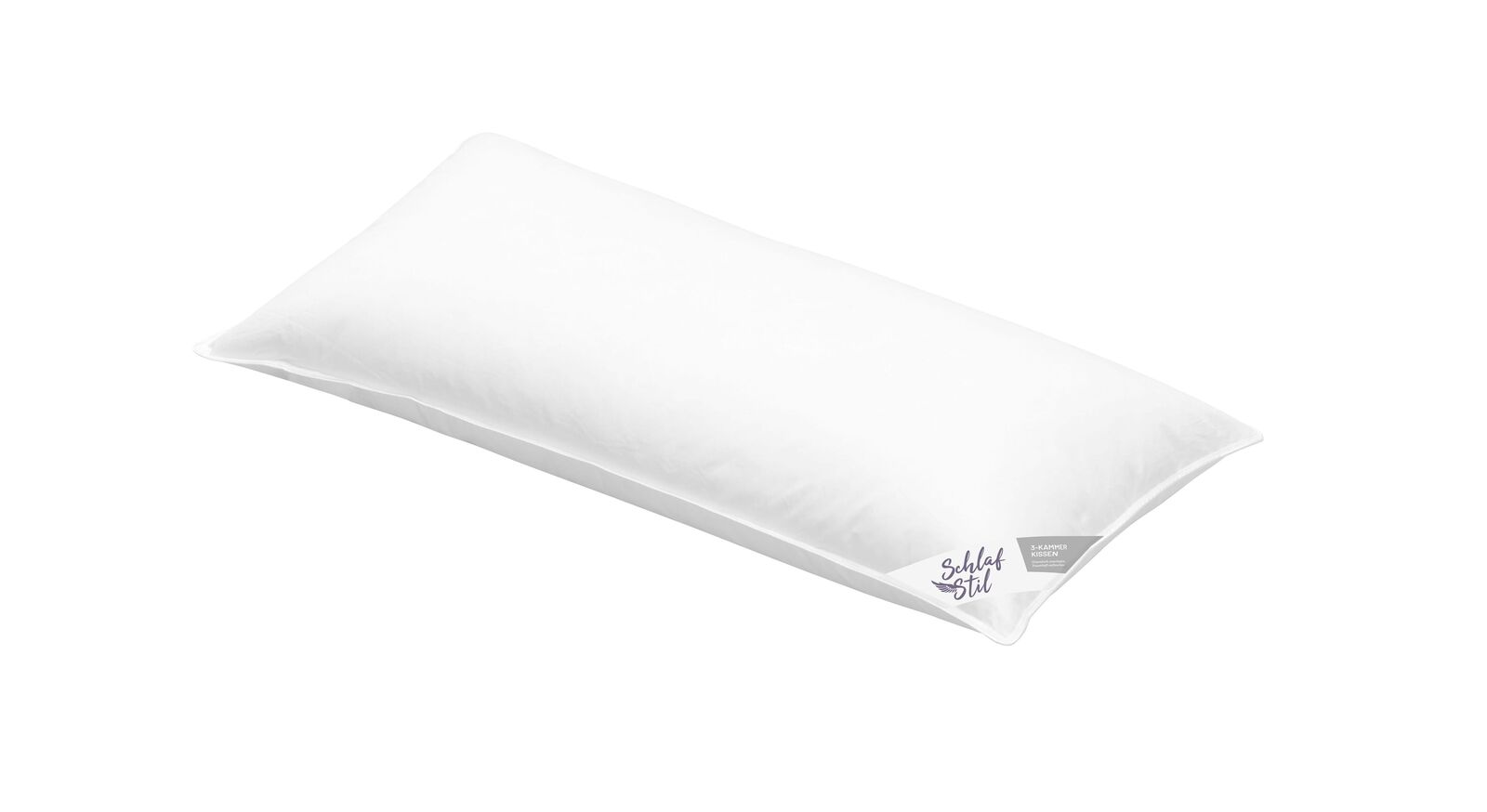 Das SCHLAFSTIL 3-Kammer Daunen-Kissen "D500" (hier in 40x80 cm) bietet Ihnen angenehme Weichheit und optimale Stützkraft.