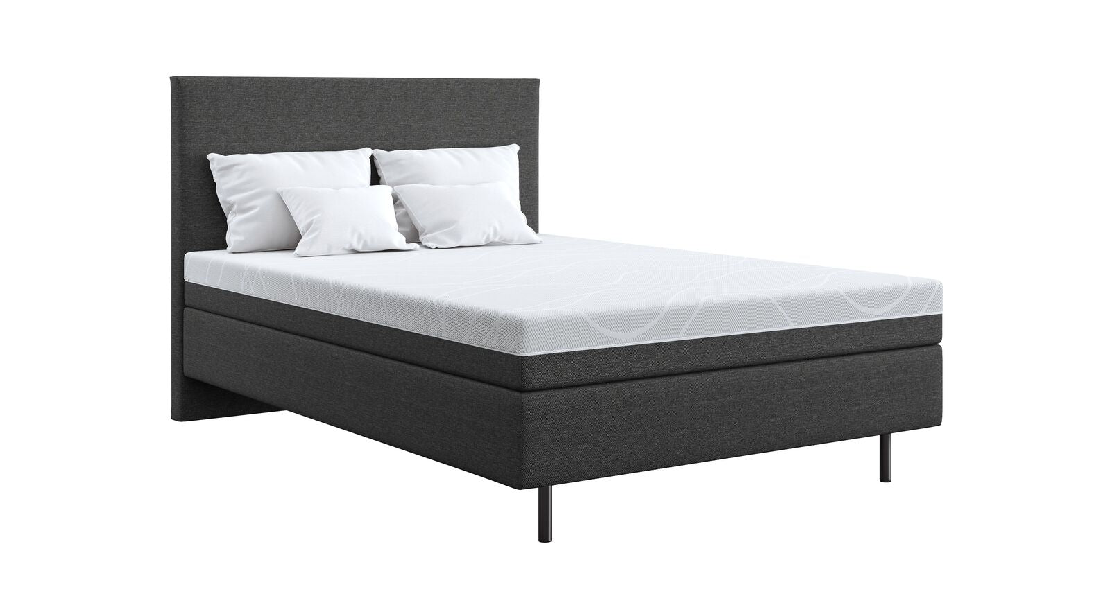 Das SCHLARAFFIA Boxspringbett "myNap" – hier in 140x200 cm und mit CASUAL-Bezug in Graphite.