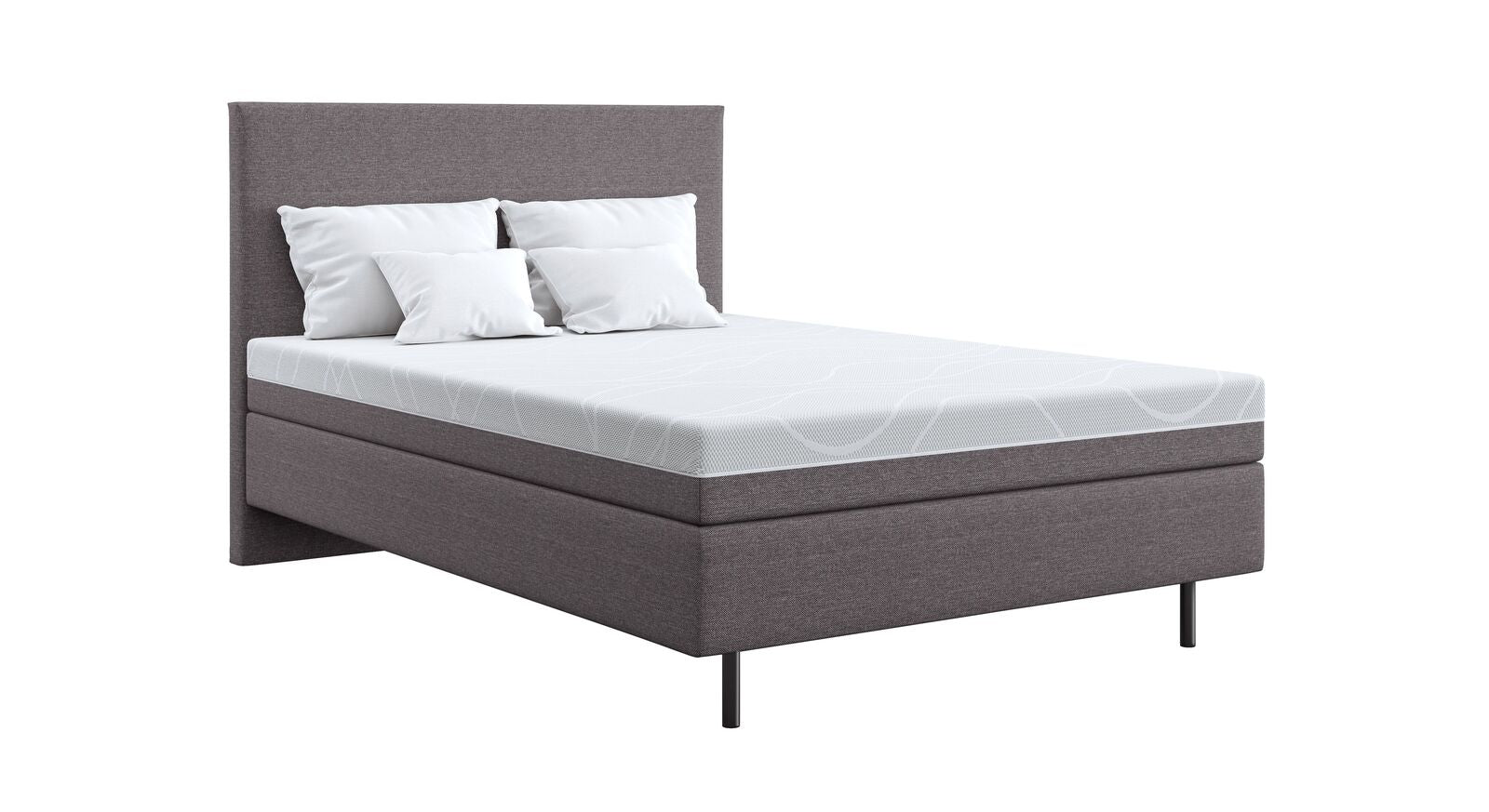 Das SCHLARAFFIA Boxspringbett "myNap" – hier in 140x200 cm und mit CASUAL-Bezug in Taupe Silver.