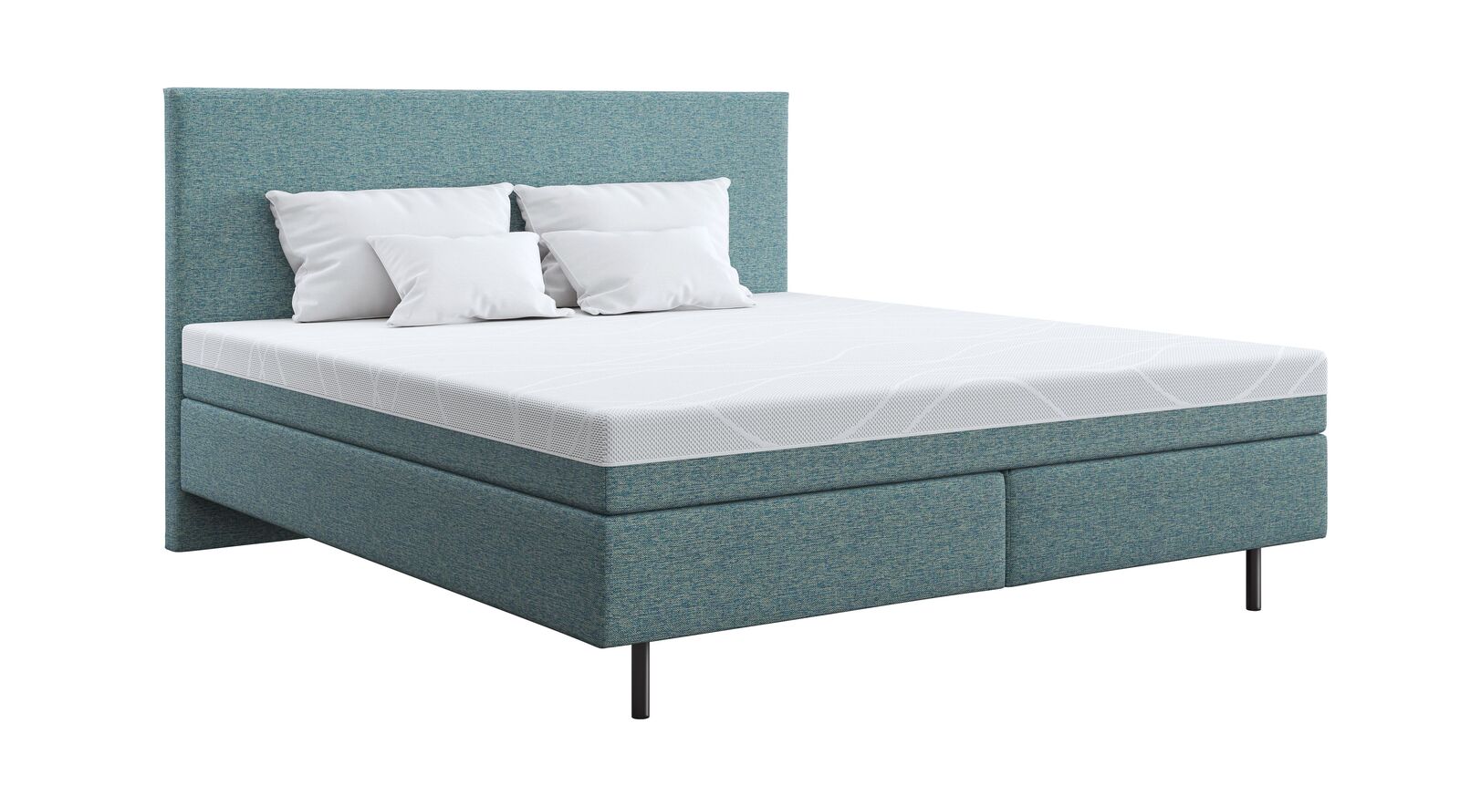 Das SCHLARAFFIA Boxspringbett "myNap" – hier in 180x200 cm und mit CASUAL-Bezug in Aquamarine.