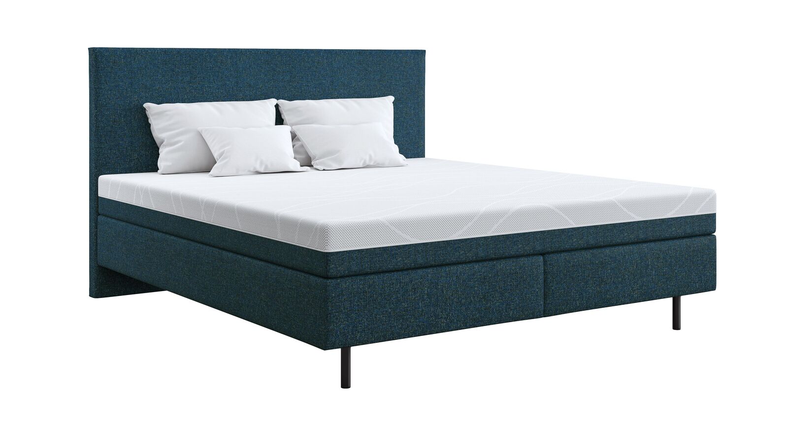 Das SCHLARAFFIA Boxspringbett "myNap" – hier in 180x200 cm und mit CASUAL-Bezug in Navy Blue.