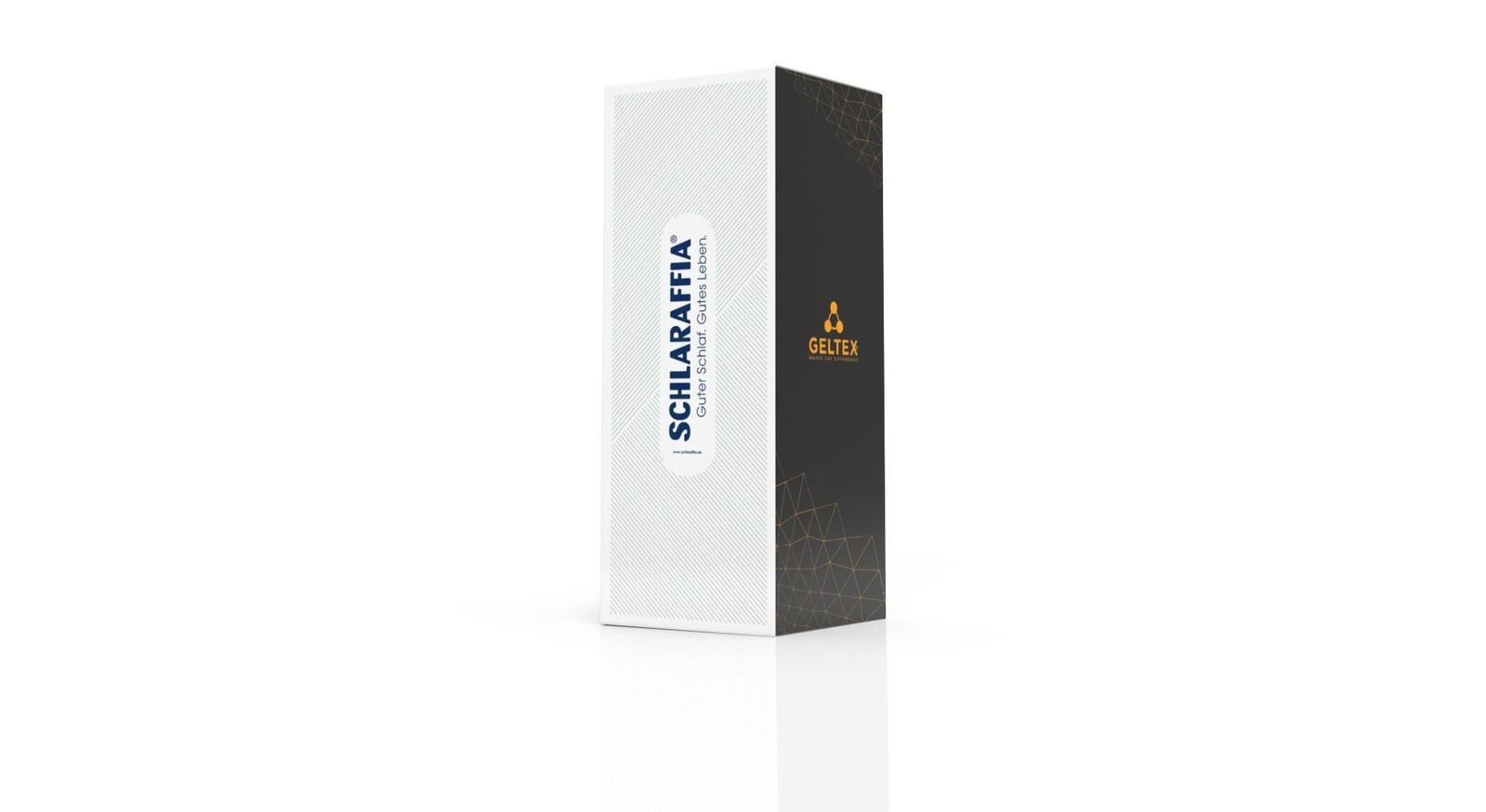 Die SCHLARAFFIA Taschenfederkern-Matratze "GELTEX<sup>®</sup> Quantum Pure 200 TFK" wird zusammengerollt in einem Karton geliefert.