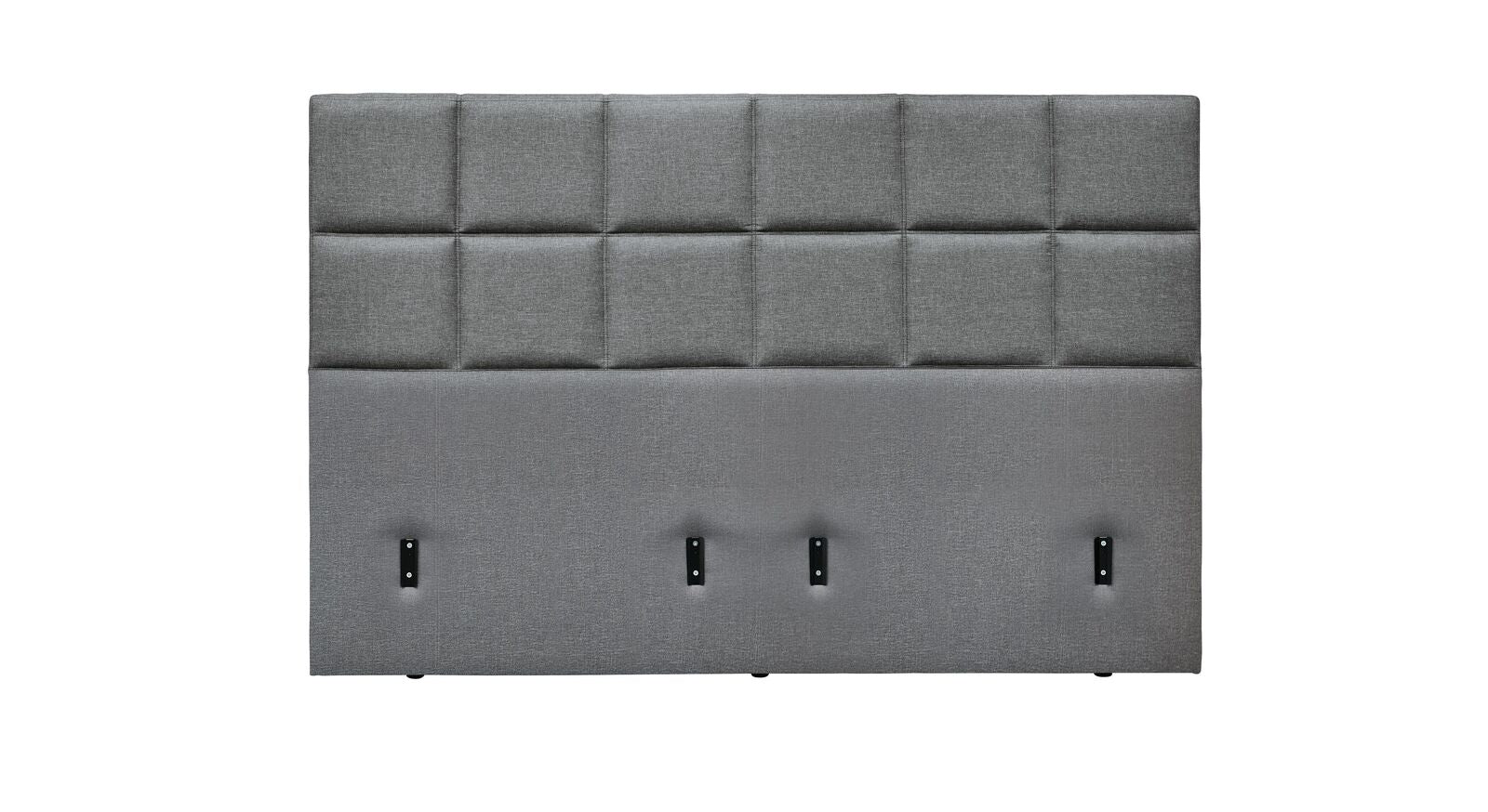 Für einen sicheren Halt des Kopfteils am Bettrahmen sorgen mehrere Metall-Beschläge.