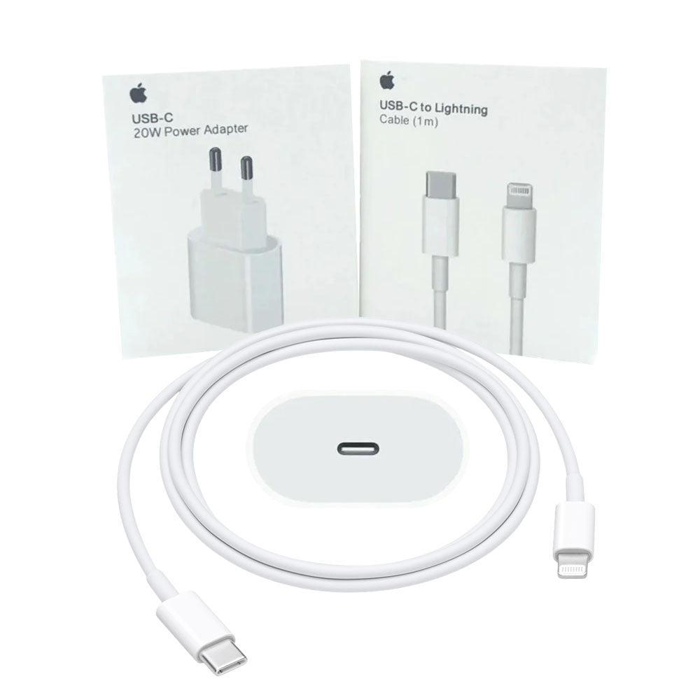 Apple 20 W USB-C-voedingsadapter + 1 m USB-C-naar-Lightning-kabel – in originele verpakking