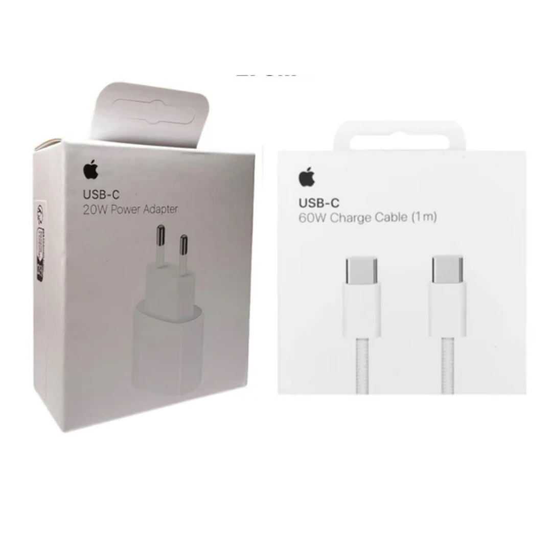 Apple 20W USB-C POWER ADAPTER + USB-C 60W NAAR LIGHTNING KABEL
