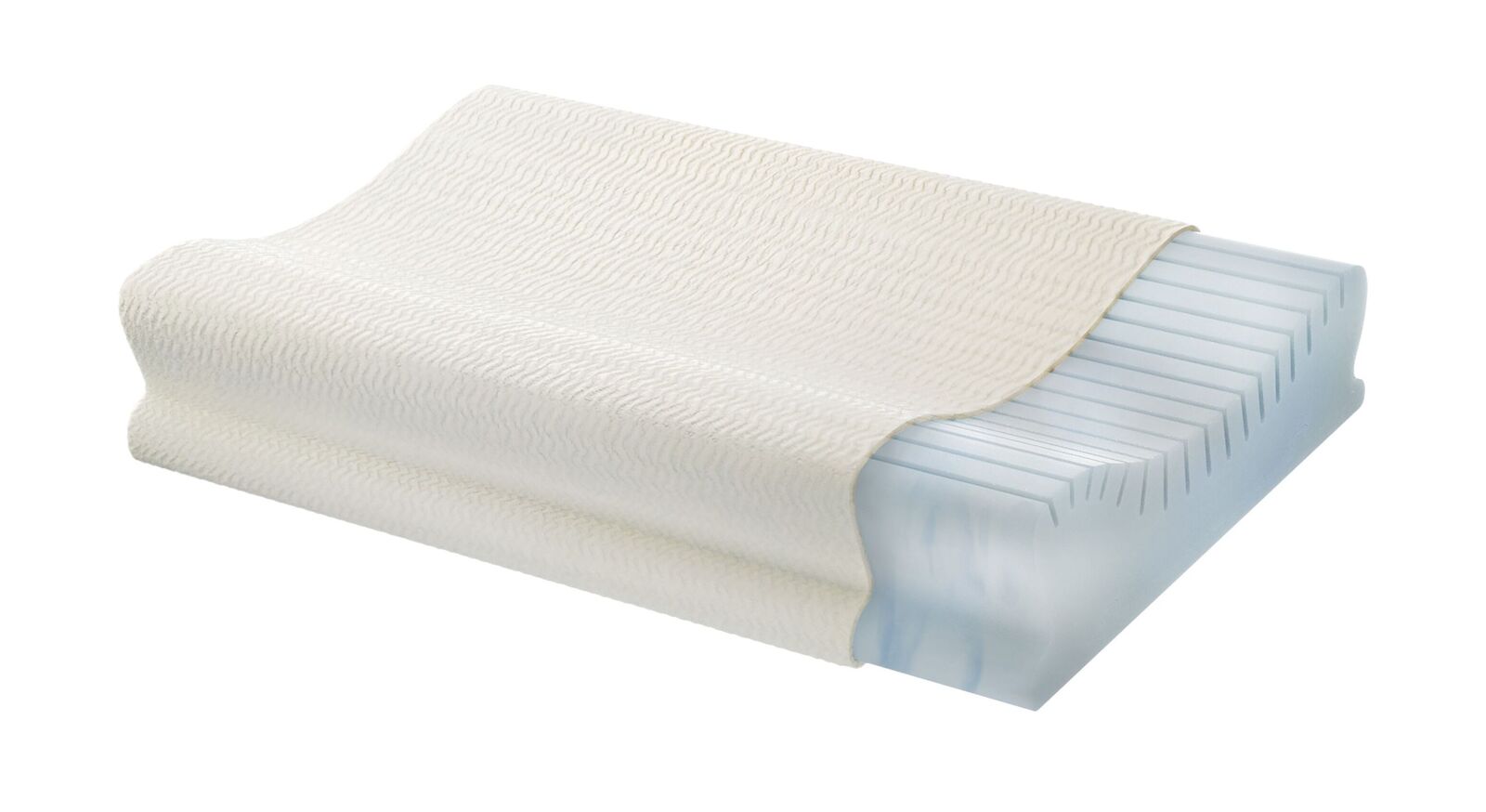 Der innovative Gelschaumkern ist mit Querschnitten f&uuml;r eine perfekte Kopf- und Nackenanpassung versehen.