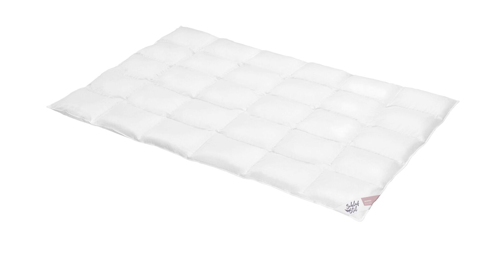 Die klassische Ganzjahres-Bettdecke "D500" normal von SCHLAFSTIL ist mit 100% Daunen gef&uuml;llt und bei 60 °C waschbar.