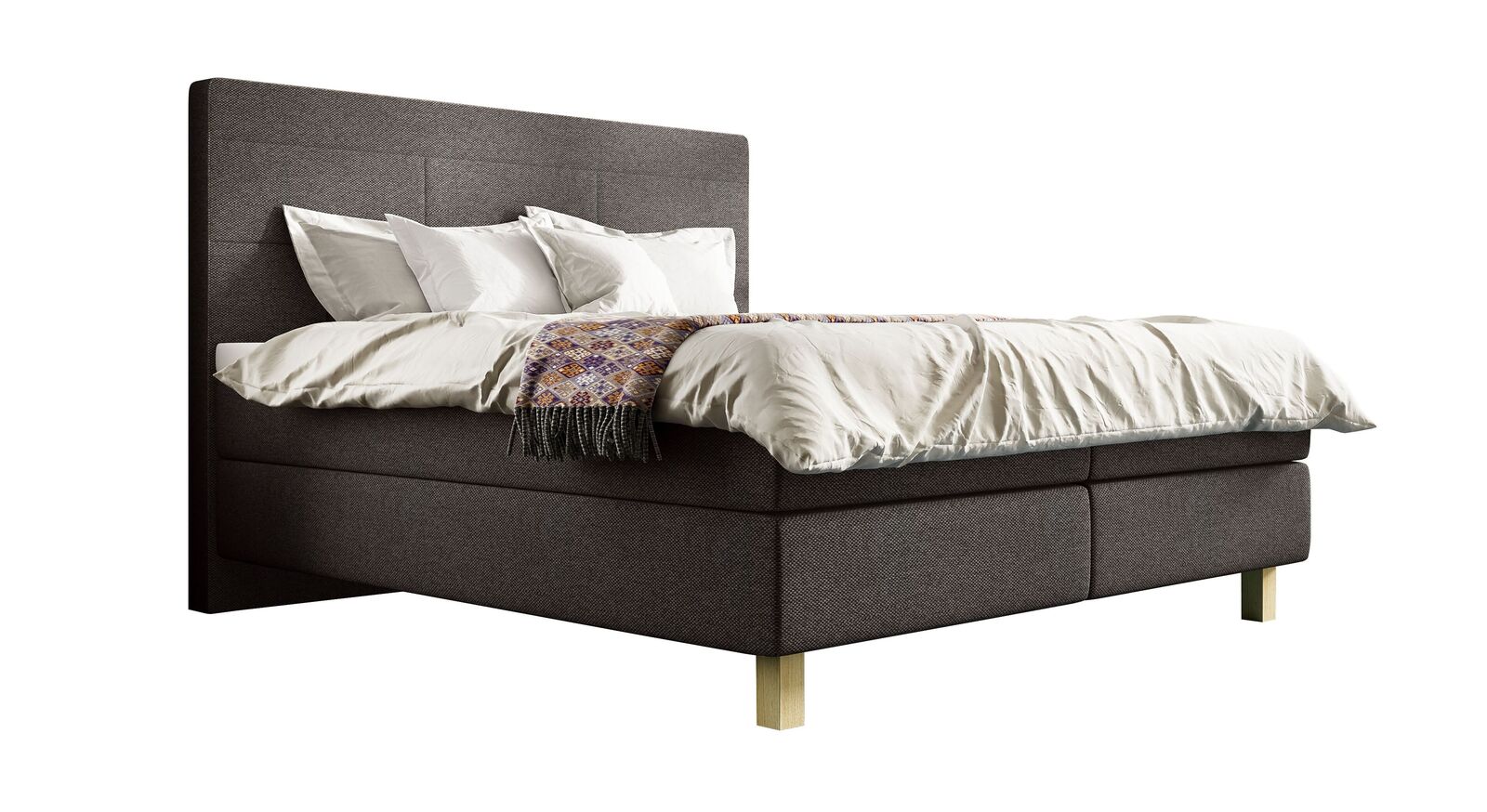 Das SCHLARAFFIA Boxspringbett "Verdi" &ndash; hier mit Webstoffbezug FACE in Anthracite (Topper optional).