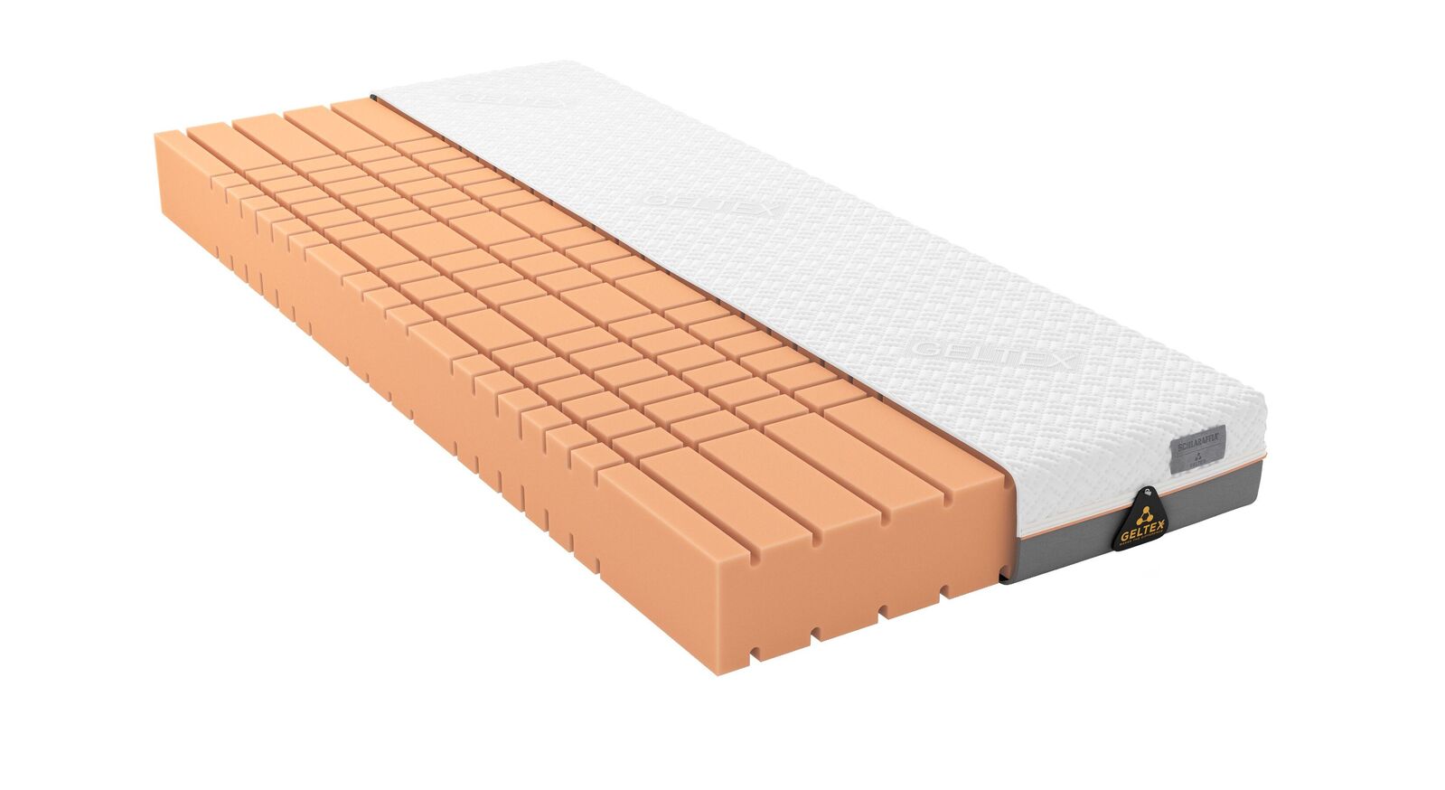 Der GELTEX<sup>&reg;</sup>-Schaumkern mit niedrigen Einschnitten erinnert im Liegegef&uuml;hl an eine Kaltschaum-Matratze.