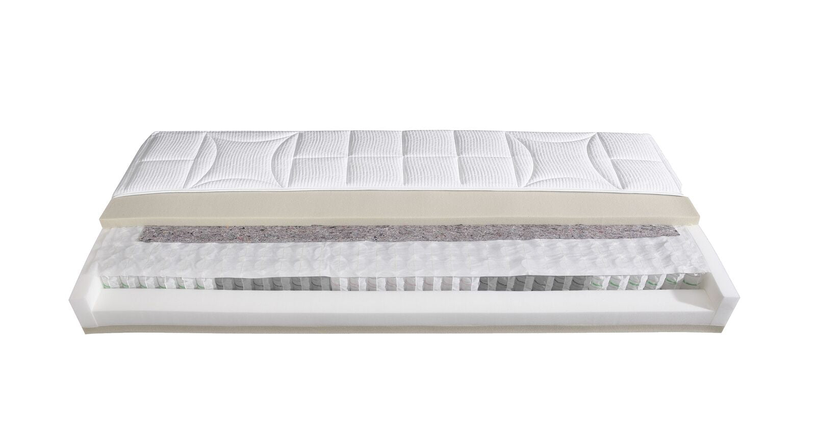 Der 5-Zonen-Taschenfederkern ist mit einer anpassungsf&auml;higen Comfortflex<sup>&reg;</sup>-Schaumabdeckung versehen (Bezug beispielhaft).