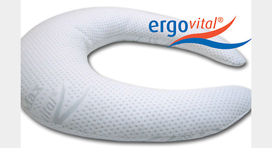 Das ergo<i>vital</i><sup>&reg;</sup> Riesen-Nackenh&ouml;rnchen "ergorelax" bietet Ihnen in Bauch- und Seitenlage perfekte Druckentlastung beim Schlafen.